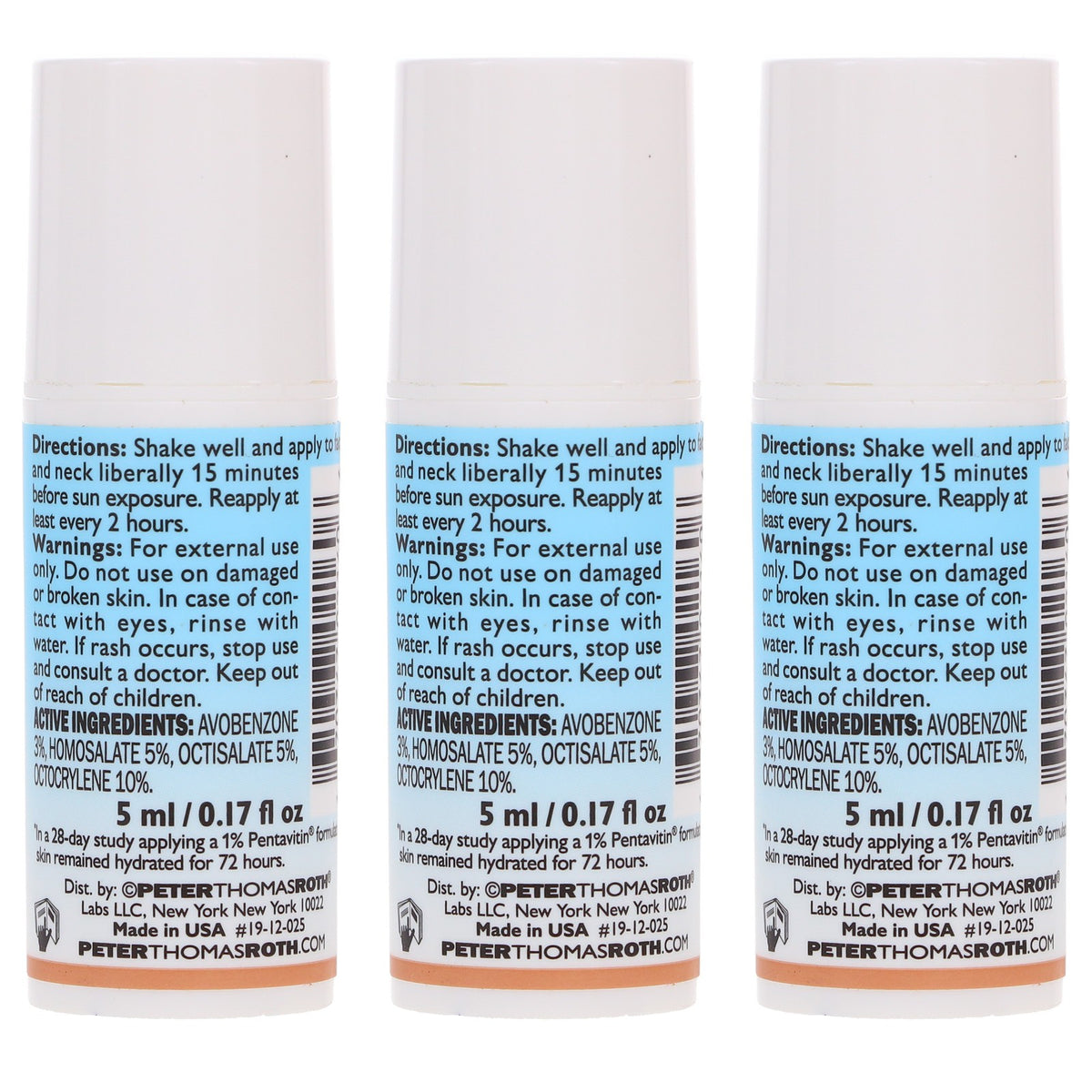 Peter Thomas Roth SPF 45 Sheer Tinted Moisturizer 3 Pack - Hydrating Face Sunscreen
