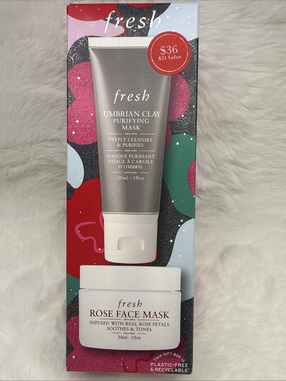 Face Mask Duo Set - Clay Purifying & Rose - 1oz Each