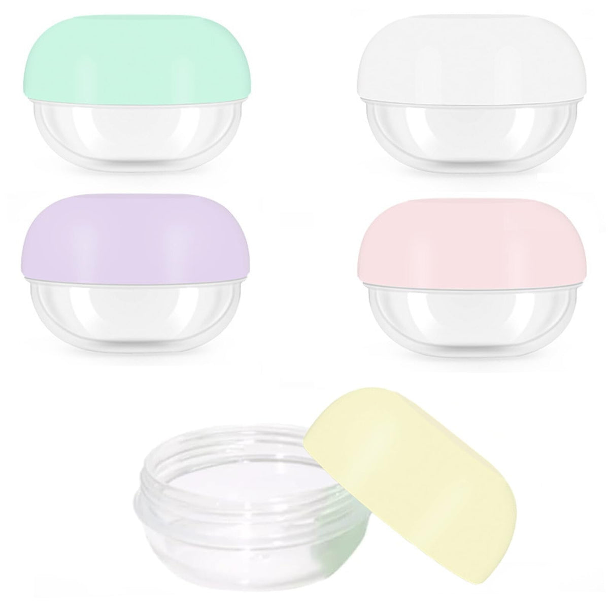 5 Pack Travel Containers 10ml – Leak-Proof Makeup & Skincare Jars with Lids