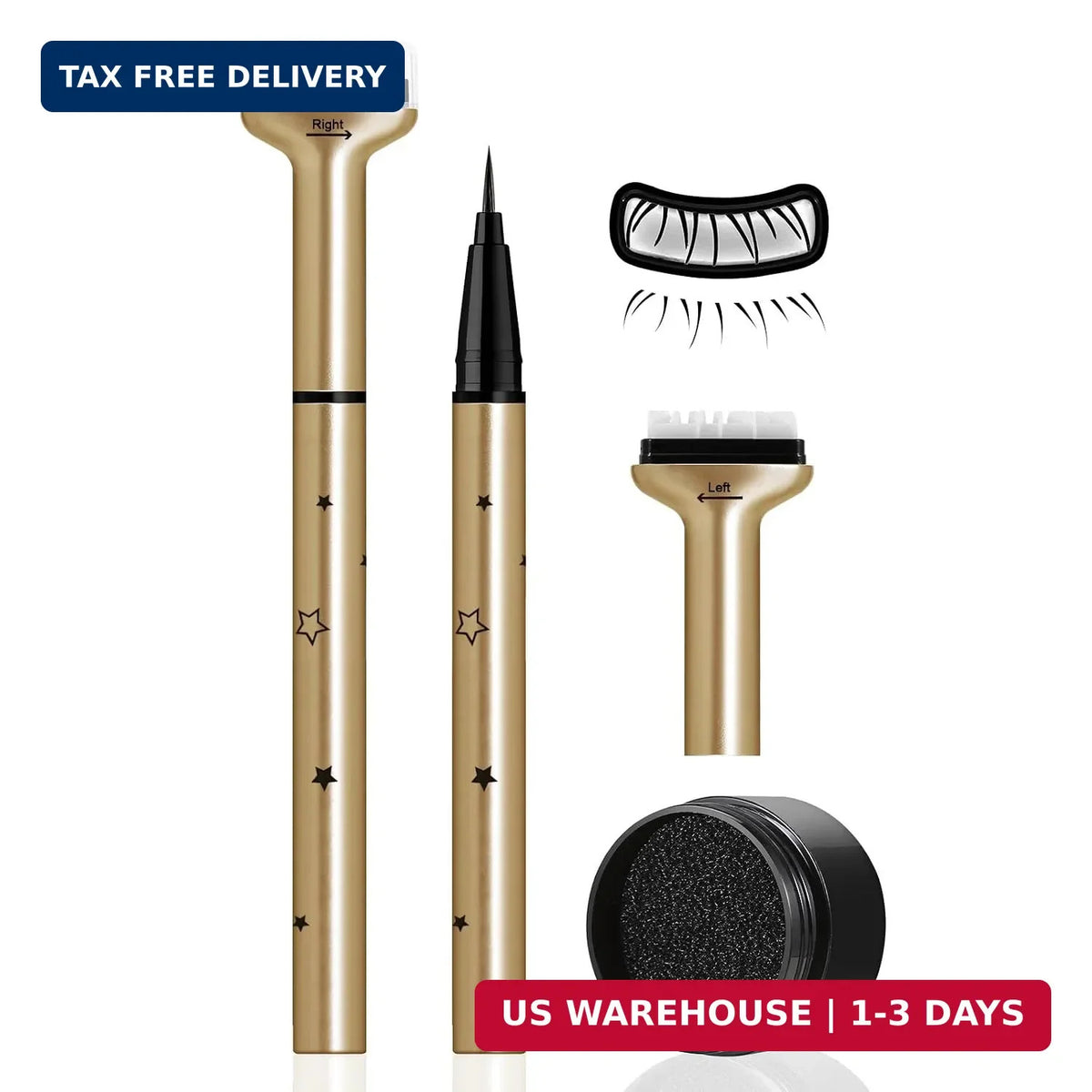 Lower Eyelash Stamp & Eyeliner Kit Waterproof 2-in-1 Eyelash and Eyeliner Tool