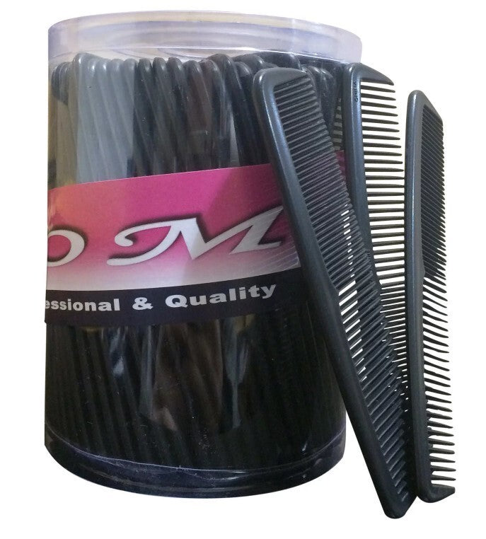 Unbreakable Black Hair Combs Set - 72 Pack, 5-inch Pocket Size