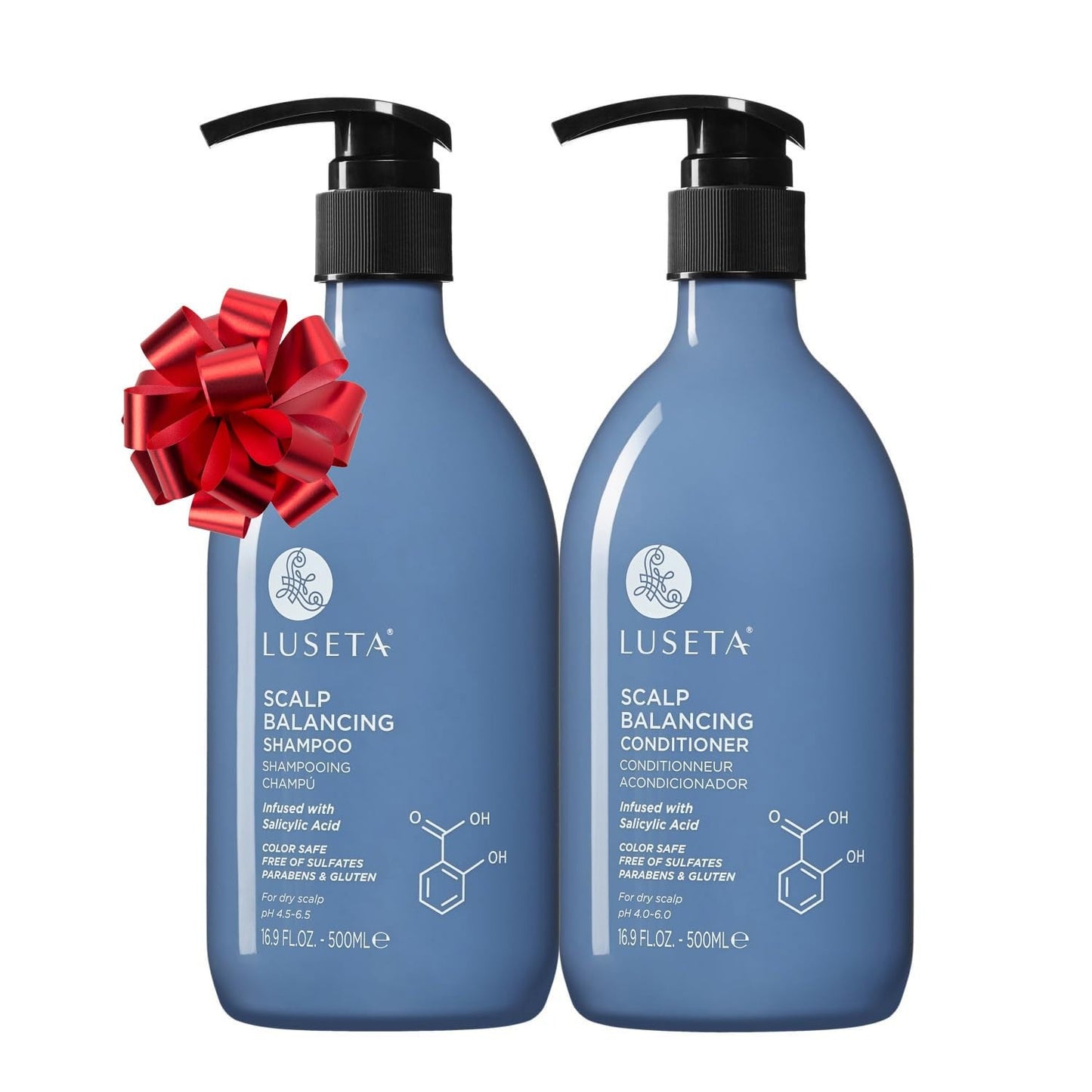 Salicylic Acid Dandruff Control Shampoo & Conditioner Set - Sulfate-Free, Tea Tree & Argan Oil