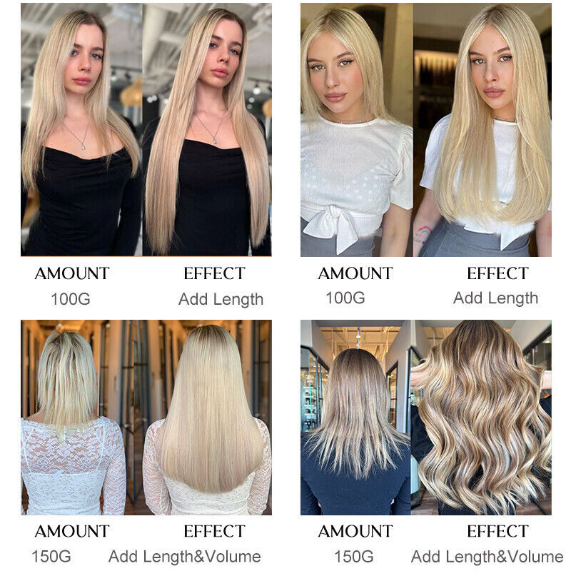 Russian Tape in Remy Hair Extensions Full Head - 100% Human Hair Skin Weft