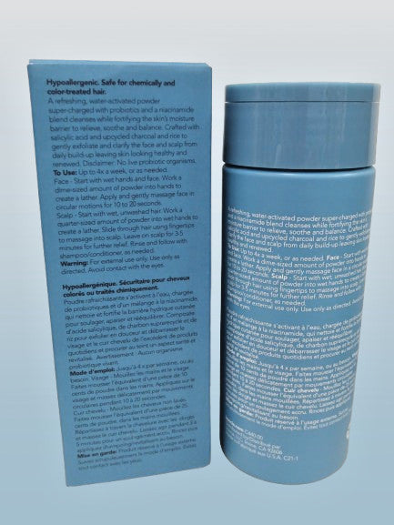 BOSCIA PROBIOTIC EXFOLIATING POWDER FACE + SCALP 2.11 OZ BOXED LOT OF