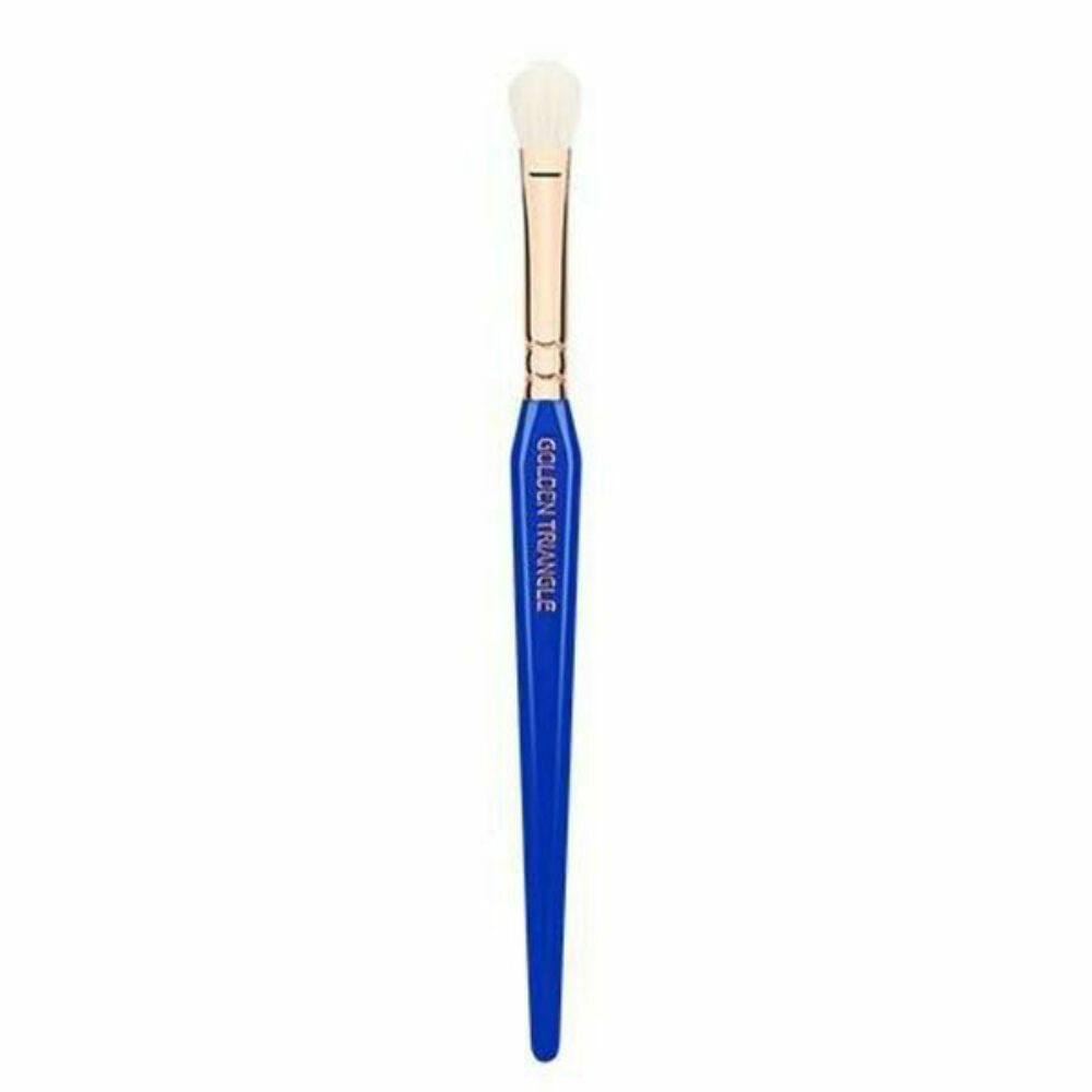 Blending Makeup Brush - Vegan Synthetic Bristle, Rose Gold Ferrule, Blue Handle