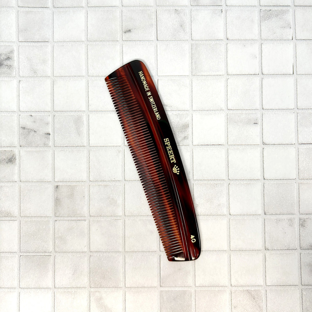 European Handmade Tortoise Shell Comb 5 Inch Brown Cellulose Acetate