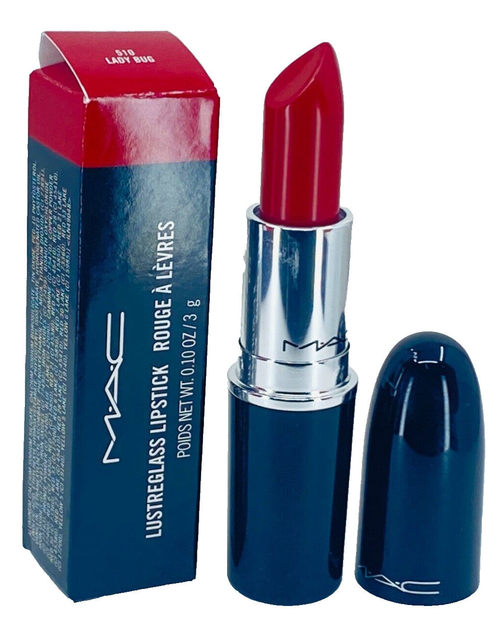 MAC Lustreglass Lipstick #510 Lady Bug - Warm Orange-Golden Shade, 0.10 oz