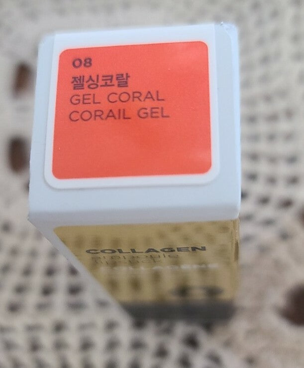 Collagen Lipstick - Anti-Aging Moisturizing Lip Color in Gel Coral 3.5g