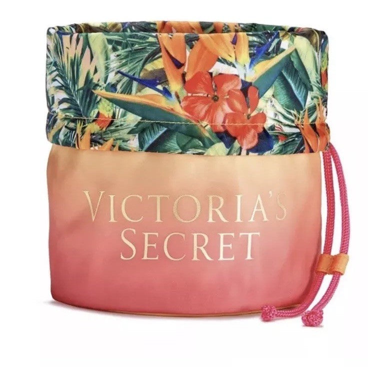 Victoria's Secret Neon Paradise Drawstring Ombré Beauty Bag - Tropical Style