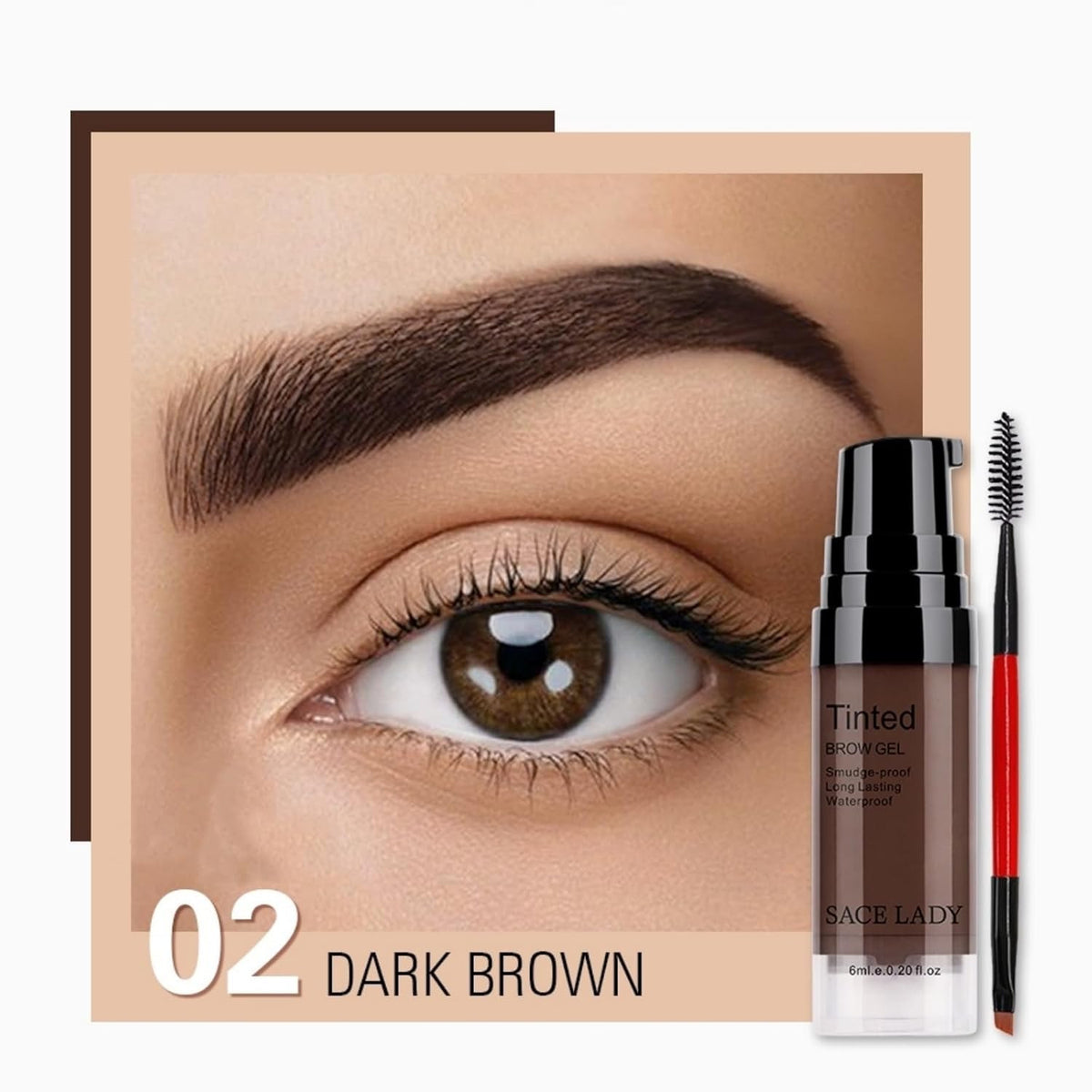 Long Lasting Waterproof Eyebrow Gel - Smudge-Proof Brow Makeup, 24H Wear