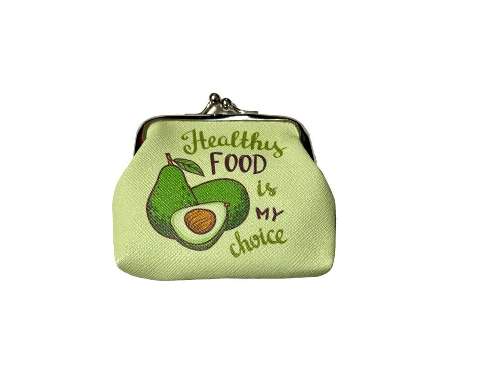 Large Zipper Cosmetic Bag & Coin Purse Set - Green Trim