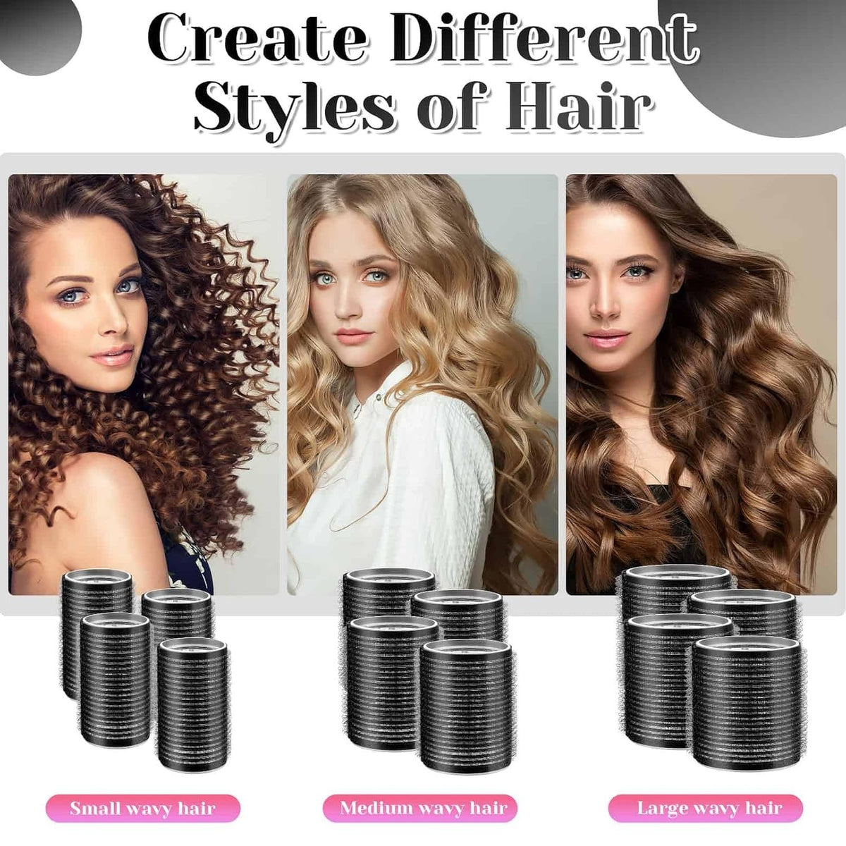 Self-Grip Hair Curlers 30-Piece Set with Clips for All Hair Types