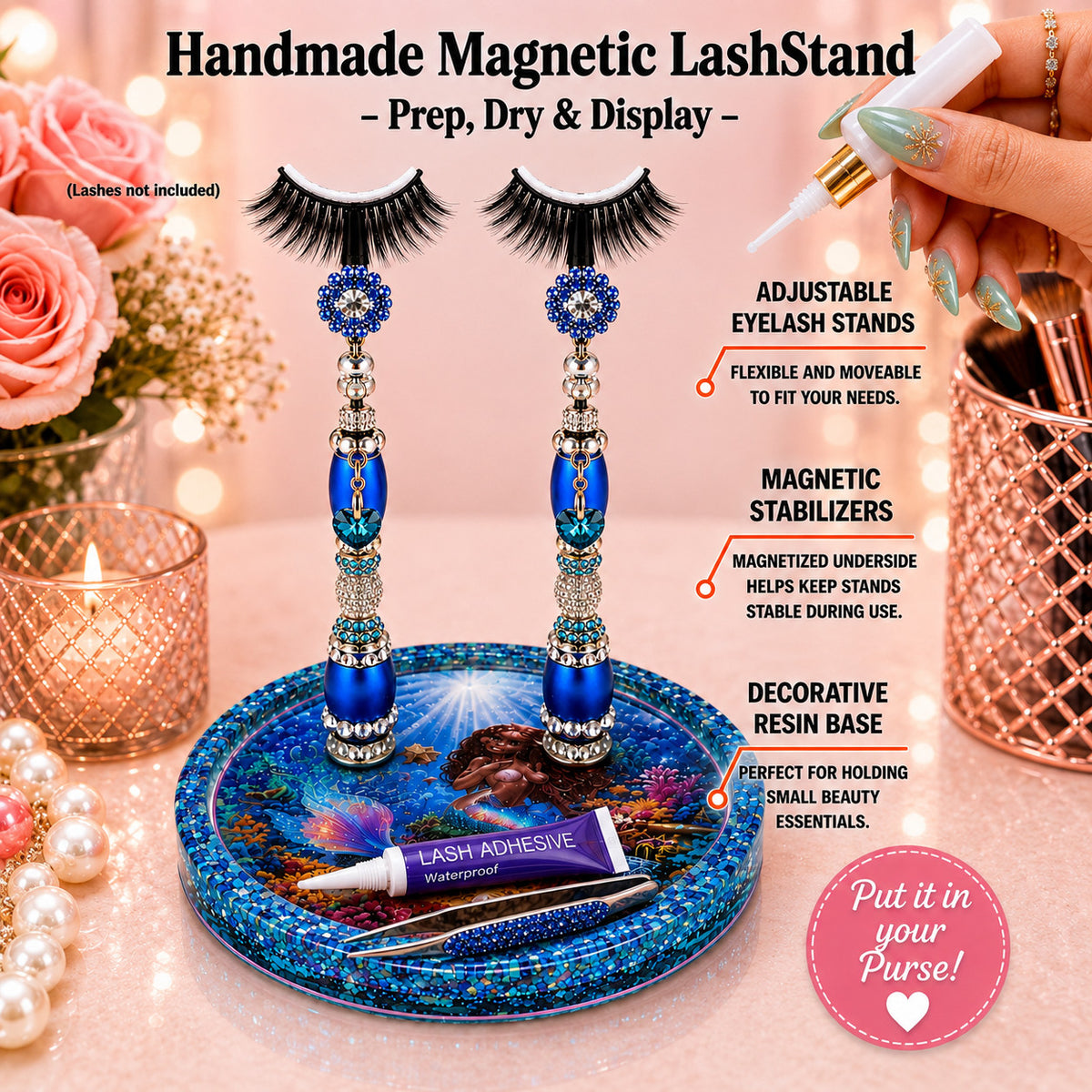 Magnetic Lash Stand - Handmade Lash Prep, Drying & Display