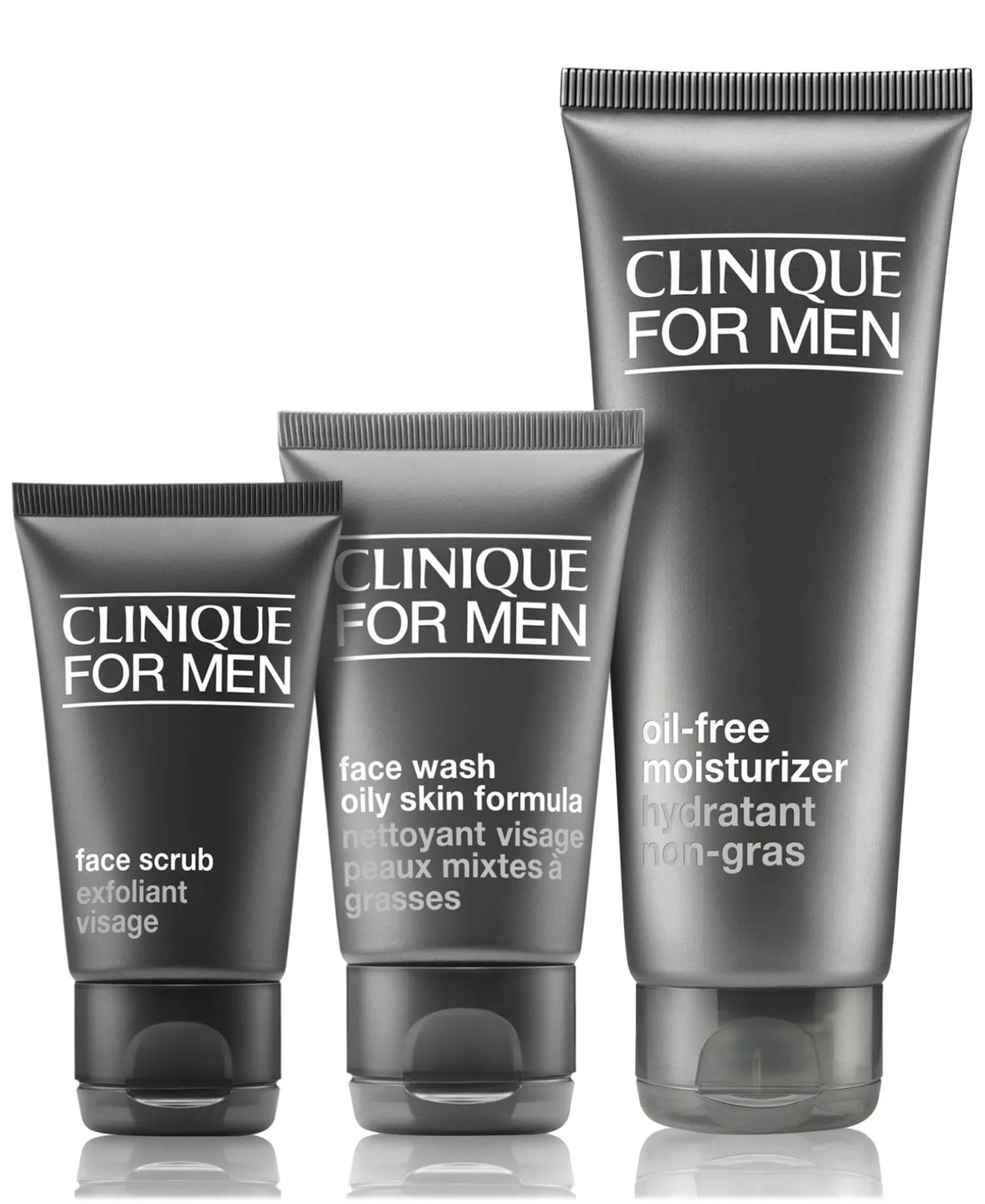 Men's Oil-Free Face Wash, Scrub & Moisturizer Set