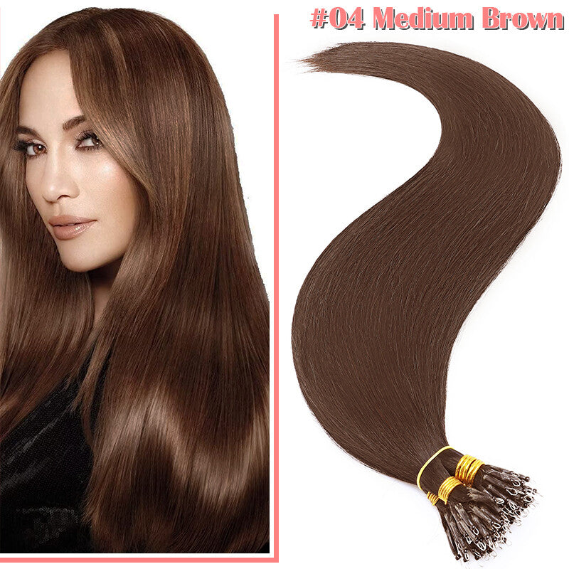 Nano Ring Hair Extensions Set - Real Remy Human Hair Full Head Thick 150g