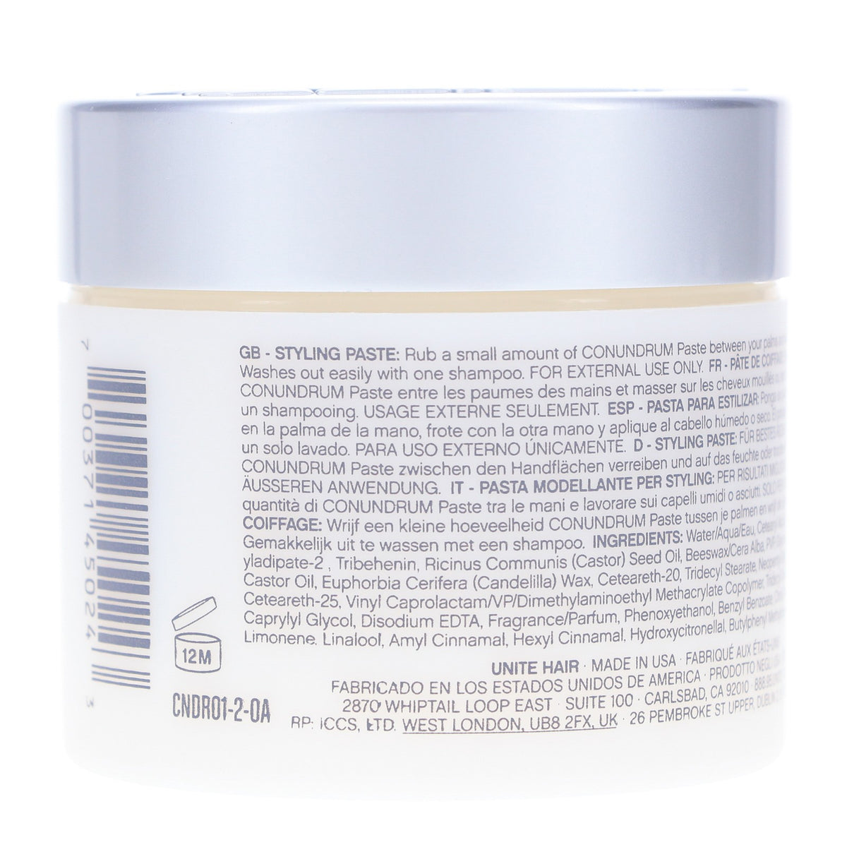 Hair Styling Paste Cream with Flexible Hold - 2 oz