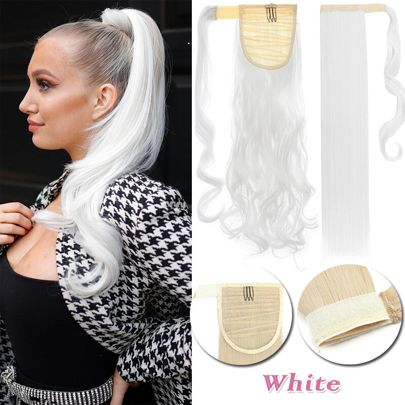 Clip-In Thick Hair Ponytail Extension - Real Human Hair, Various Lengths & Colors