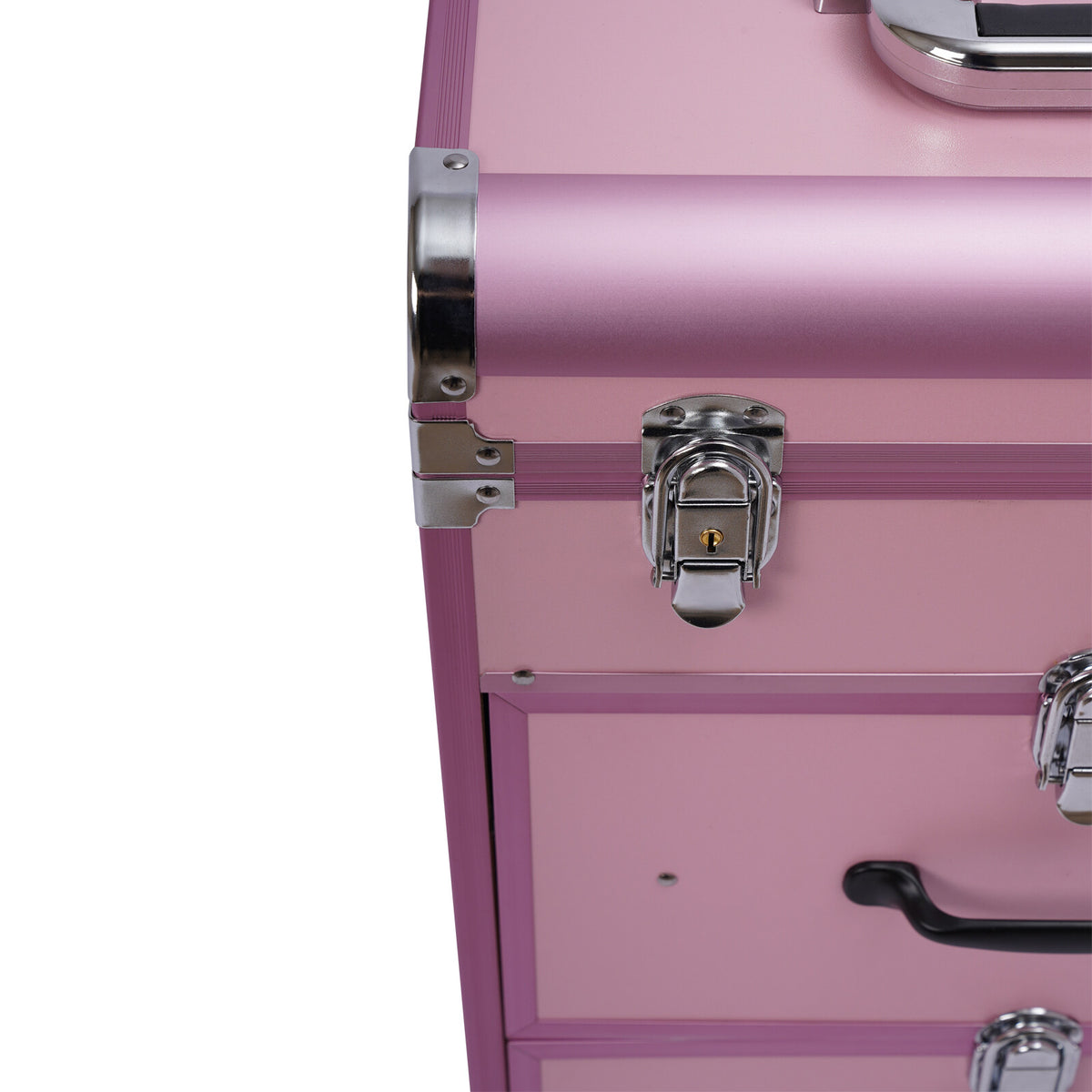 Rolling Makeup Train Case with Drawers - Professional Cosmetic Storage Organizer