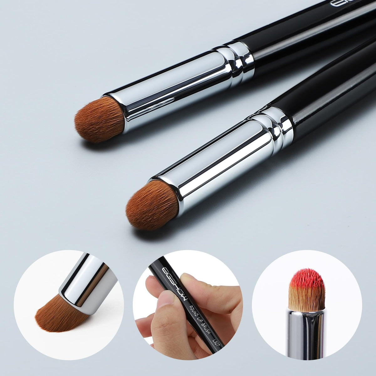 Lip Brush for Lip Gloss and Lipstick - Precise Makeup Applicator, Black