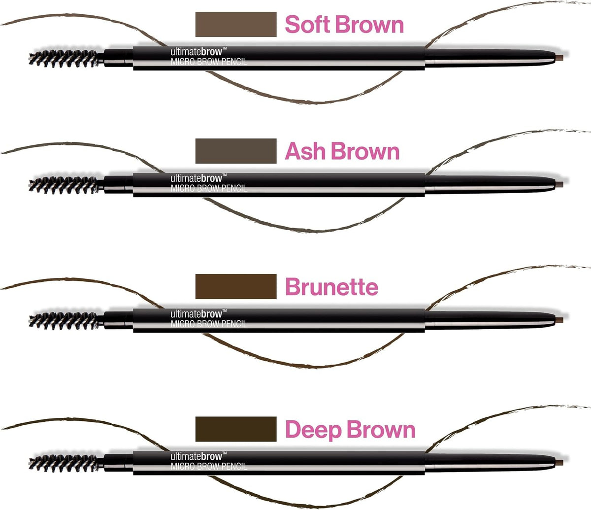 Micro Brow Eyebrow Pencil - Retractable Fine Tip with Spoolie - Soft Brown