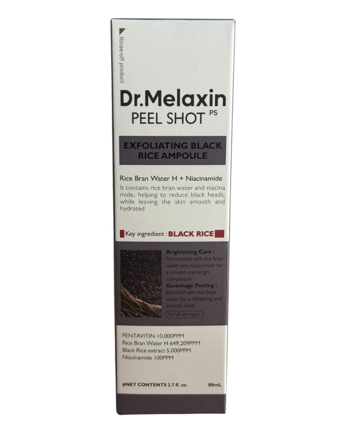 Dr.Melaxin Black Rice Exfoliating Ampoule 80ml | Smooth Skin &