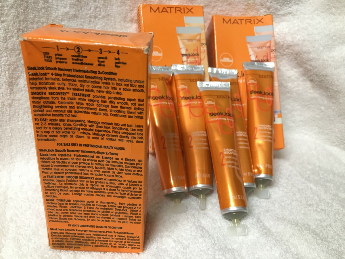 Matrix Sleek Look Smoothing System - Hair Repair & Frizz Control Treatment, 15 Tubes