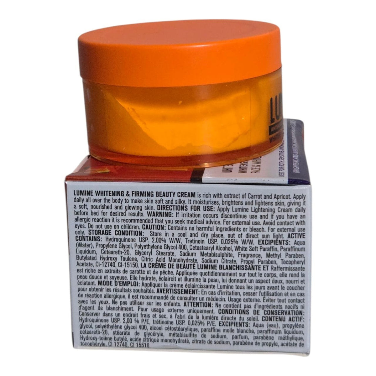 Brightening Firming Carrot and Apricot Face and Body Cream - Lumine