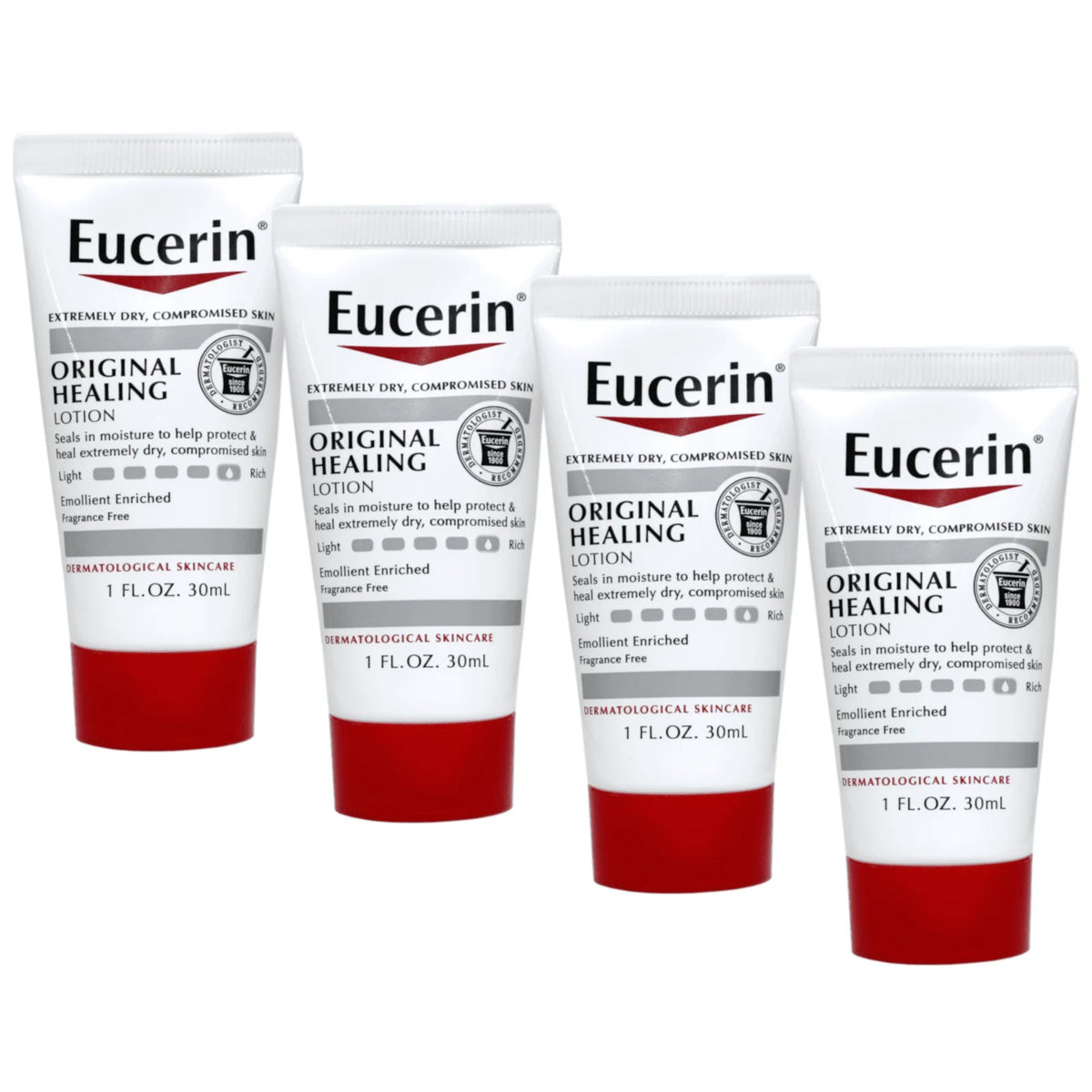 Eucerin Original Healing Lotion, 1 fl oz, Pack of 4