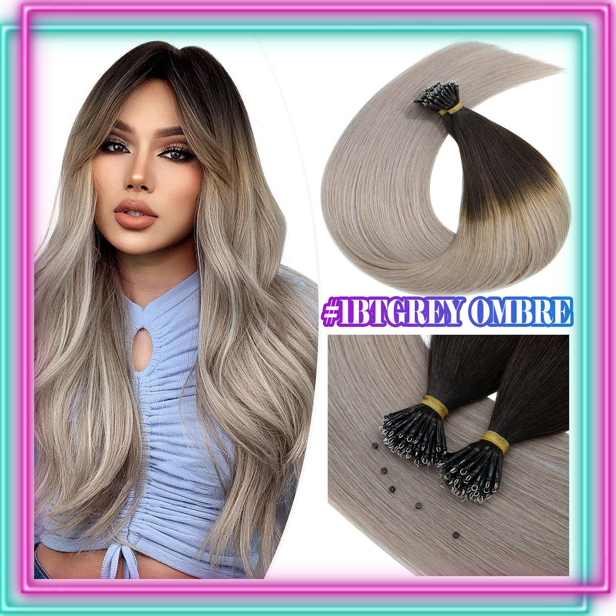 Nano Ring Hair Extensions 100% Human Remy Micro Loop Beads - Multiple Colors & Lengths