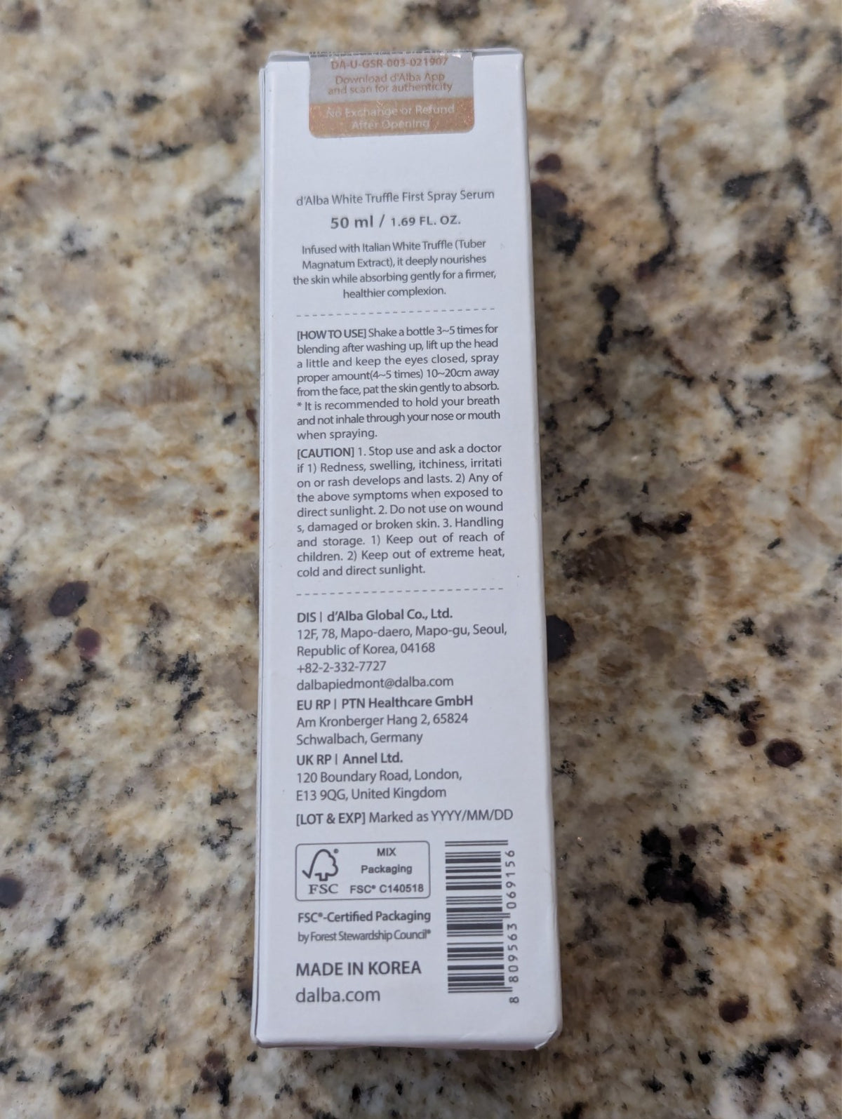 d'Alba Piedmont White Truffle First Spray Serum, 1.69 fl oz