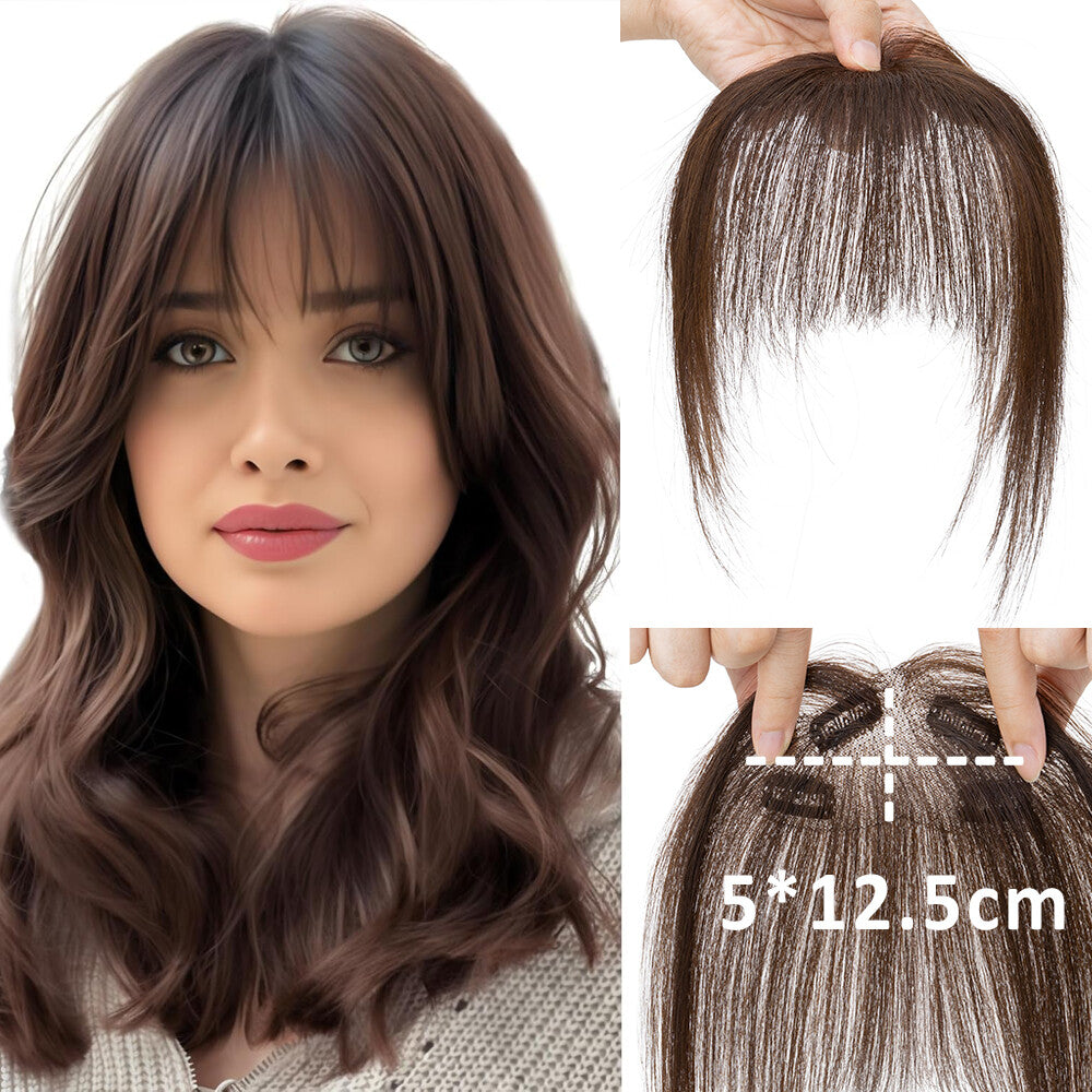 Human Hair Clip-In Bangs Topper with Remy Hair for Natural Look