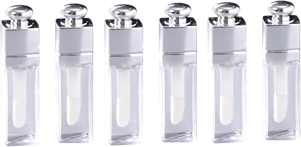 6 Pack Refillable Clear Lip Gloss Tubes 3ml for DIY Lip Products