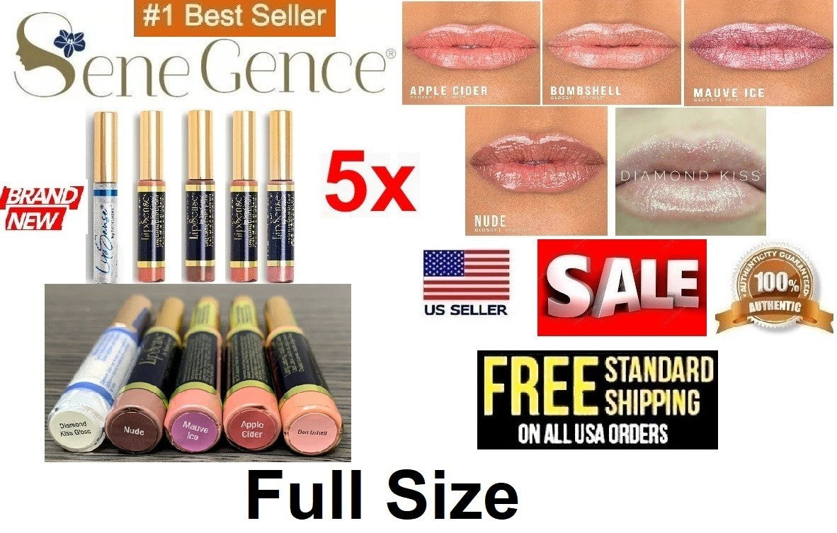 LipSense Lipstick Set - 5 Full Size Liquid Lip Colors - Long Lasting