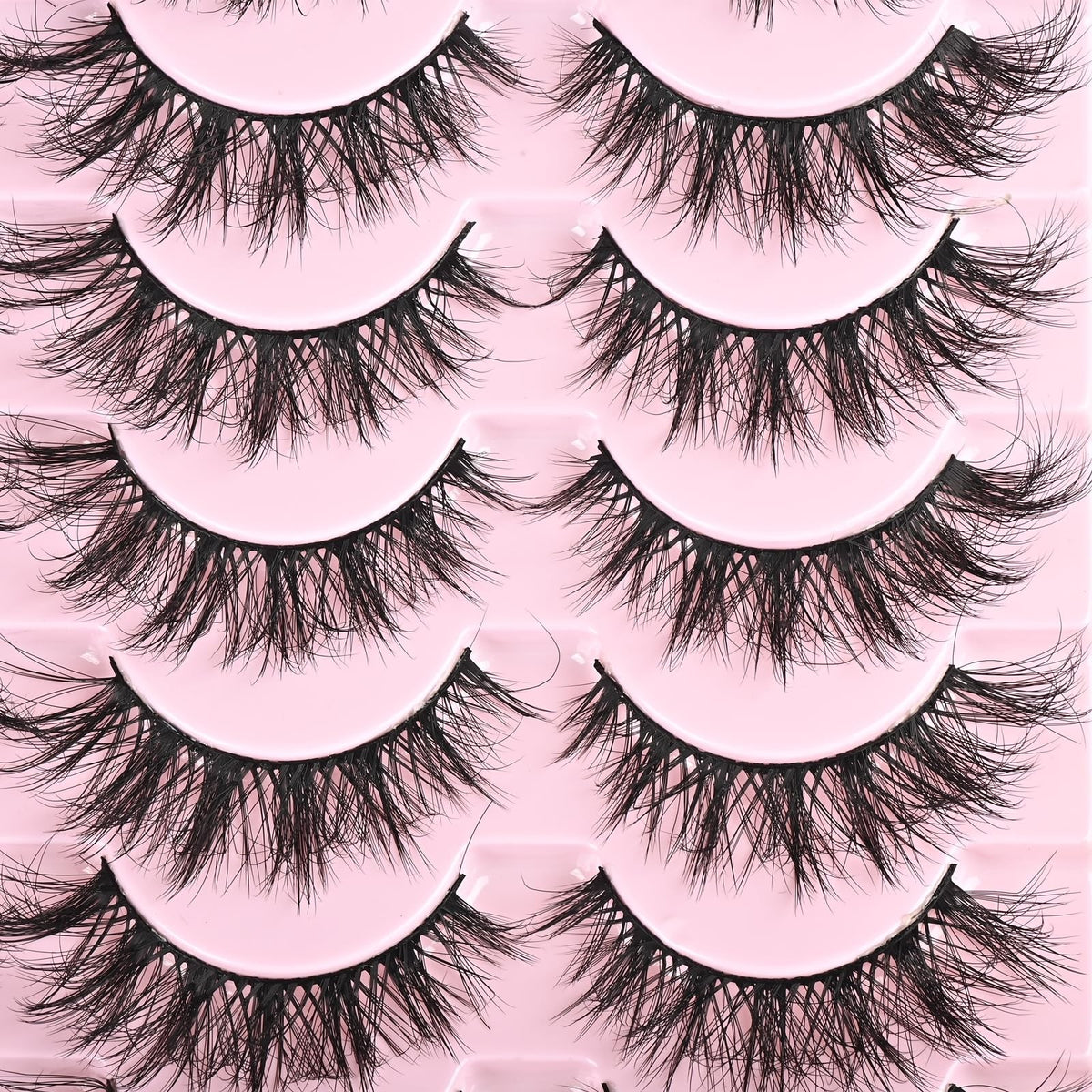 Short Natural Cat Eye Lashes 15mm - 14 Pairs Black Faux Synthetic
