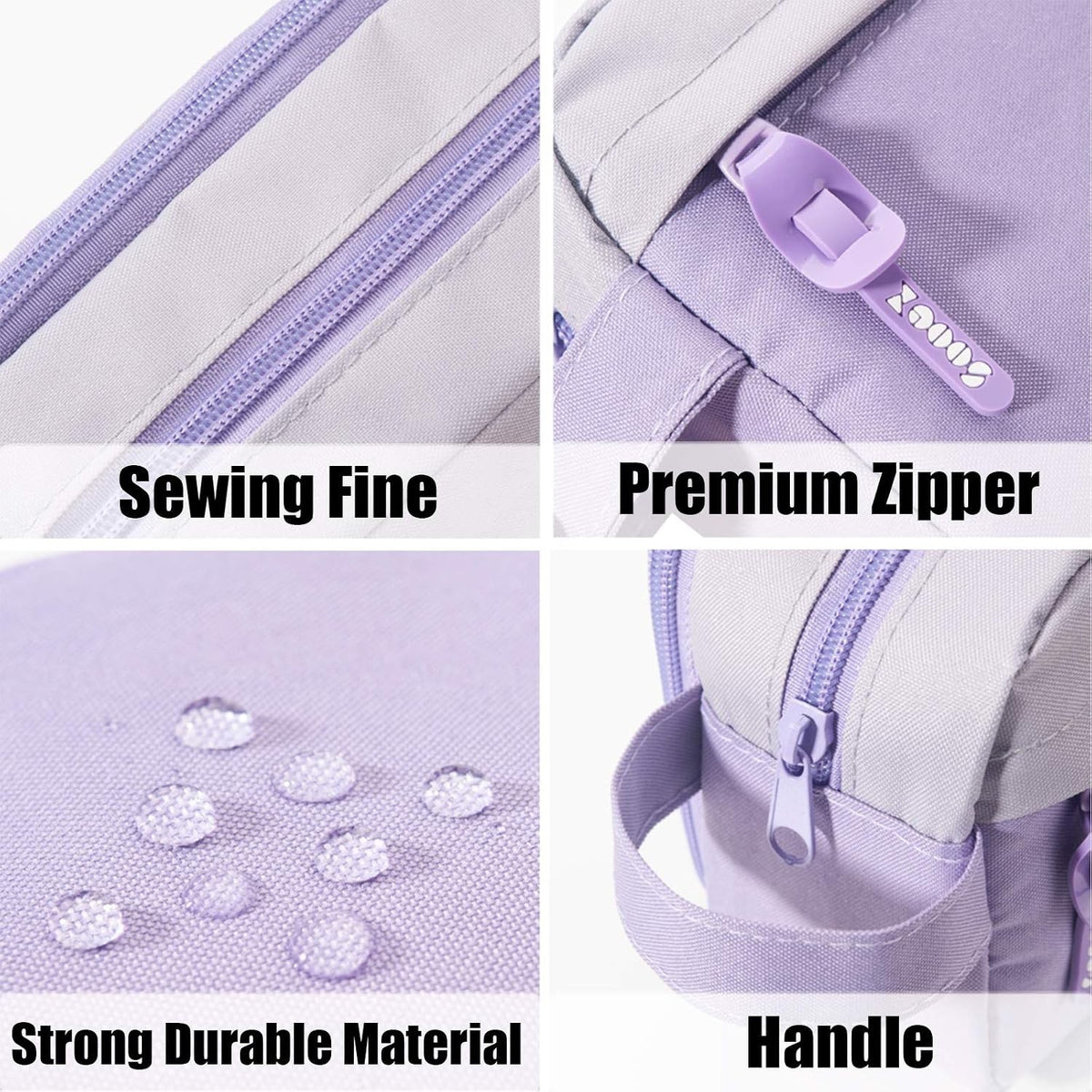 Large Pencil Case with Handle & Compartments for Students - Organizer Bag