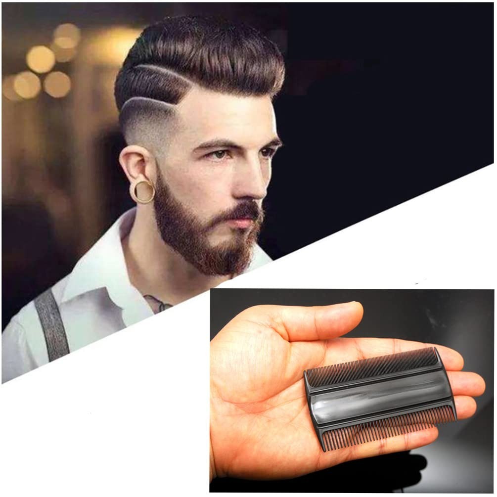 3-Pack Men's Black Hair & Beard Combs - 3.5 Inch Pocket Styling Tool