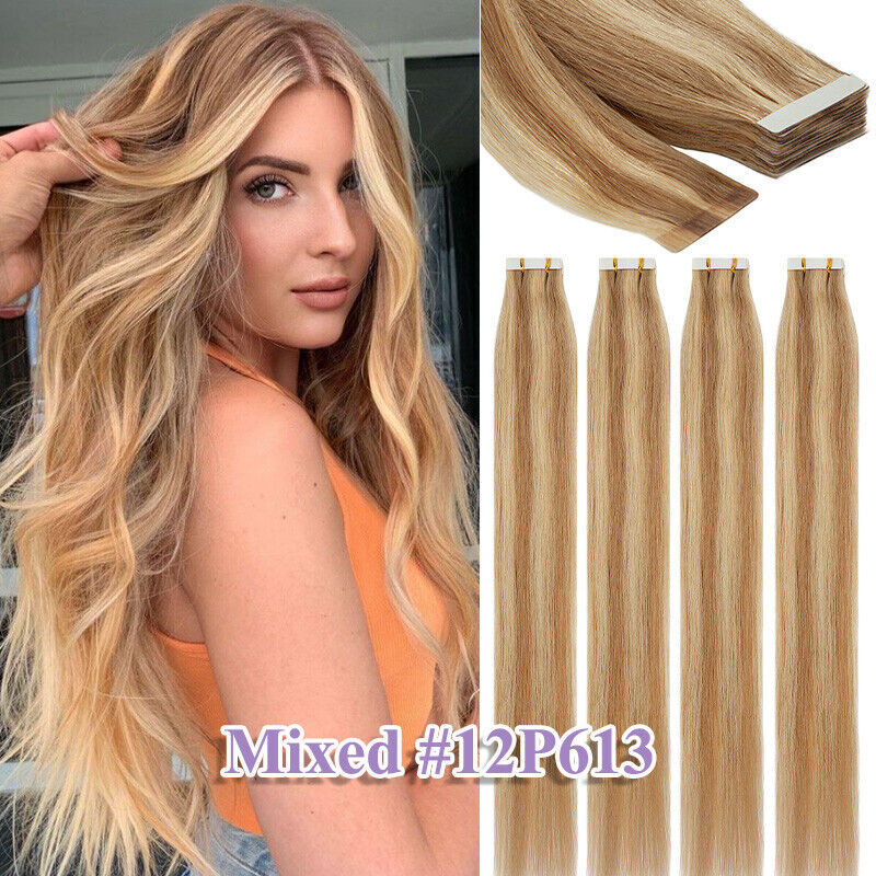Remy Human Hair Tape-In Extensions 18-22 Inches - Thick & Natural Look