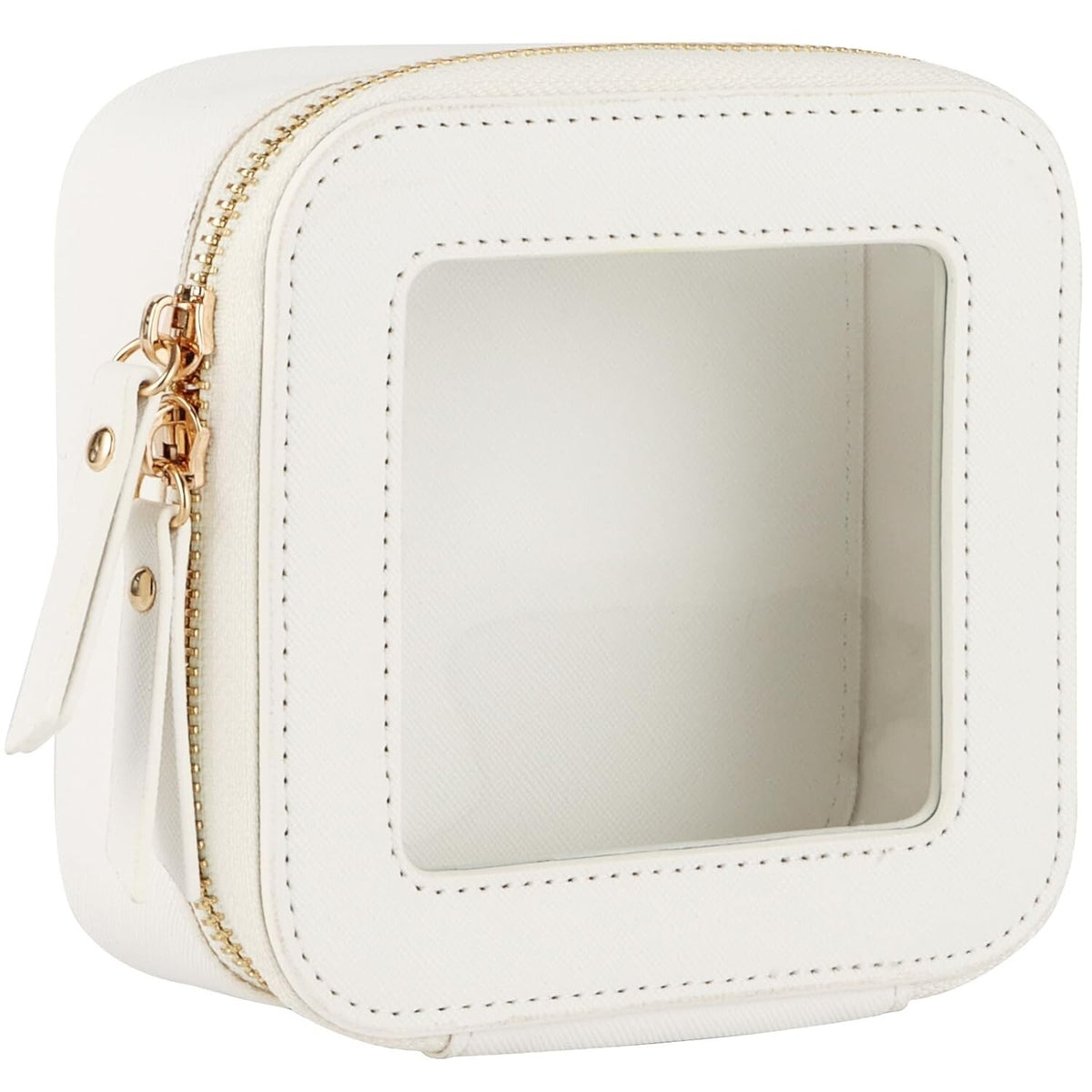 Clear Small Makeup Bag for Purse - White Mini Cosmetic Organizer