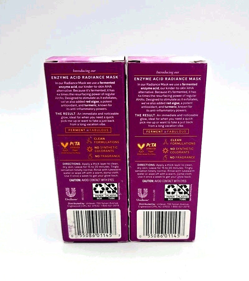 2 Pk Ferver Fermented Enzyme Acid Radiance Face Mask 4x More