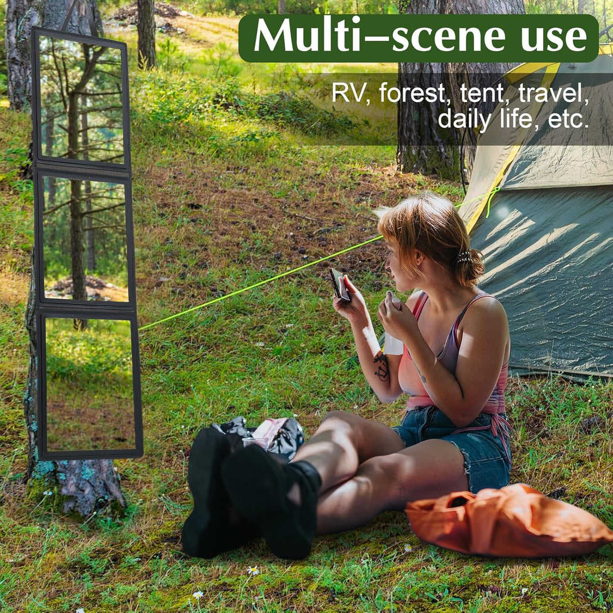 Full Length Travel Mirror - Foldable, Portable Shatterproof Full Body Mirror