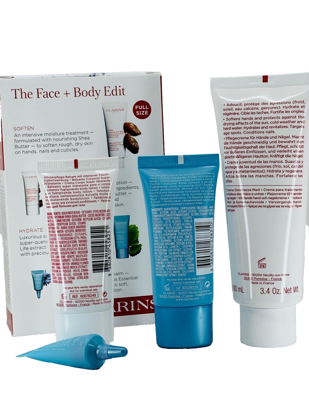 Clarins Holiday Edition Skin Care Gift Set - Face & Body 4-Piece NIB