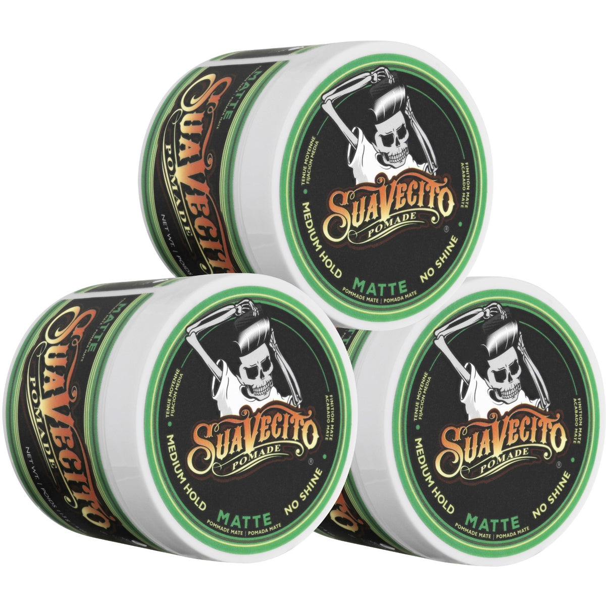 Suavecito Matte Pomade 3 Pack - 4 oz Cans
