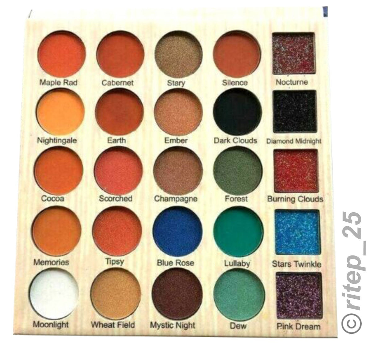 25 Color Eyeshadow Palette with Shimmer & Matte Finishes - Long Lasting Makeup