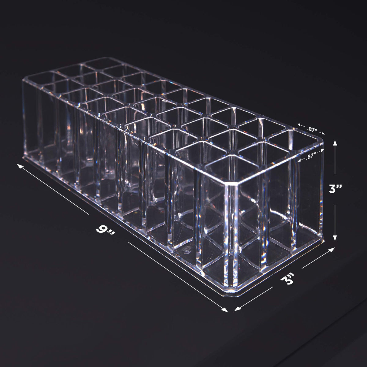 Acrylic Makeup Organizer with 27 Compartments for Vanity and Drawer Storage