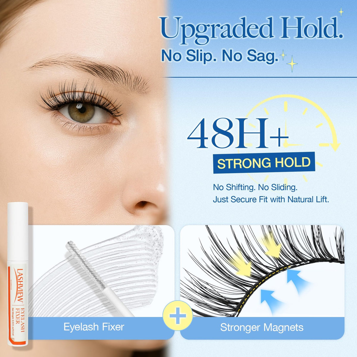 Magnetic Eyelashes with Applicator | Natural Look, 48H Hold, Travel Kit