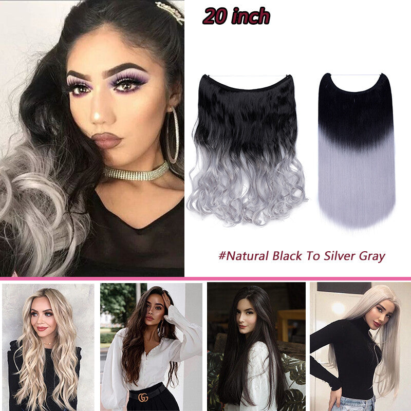 Natural Real Hair Extensions Wire-In Thick Wavy or Straight 20-24 Inch