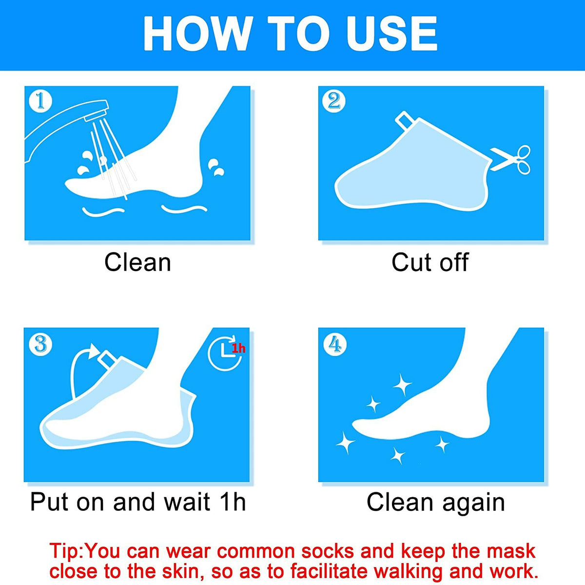 2-Pairs Foot Peel Masks for Soft Feet, Exfoliating Dead Skin & Callus