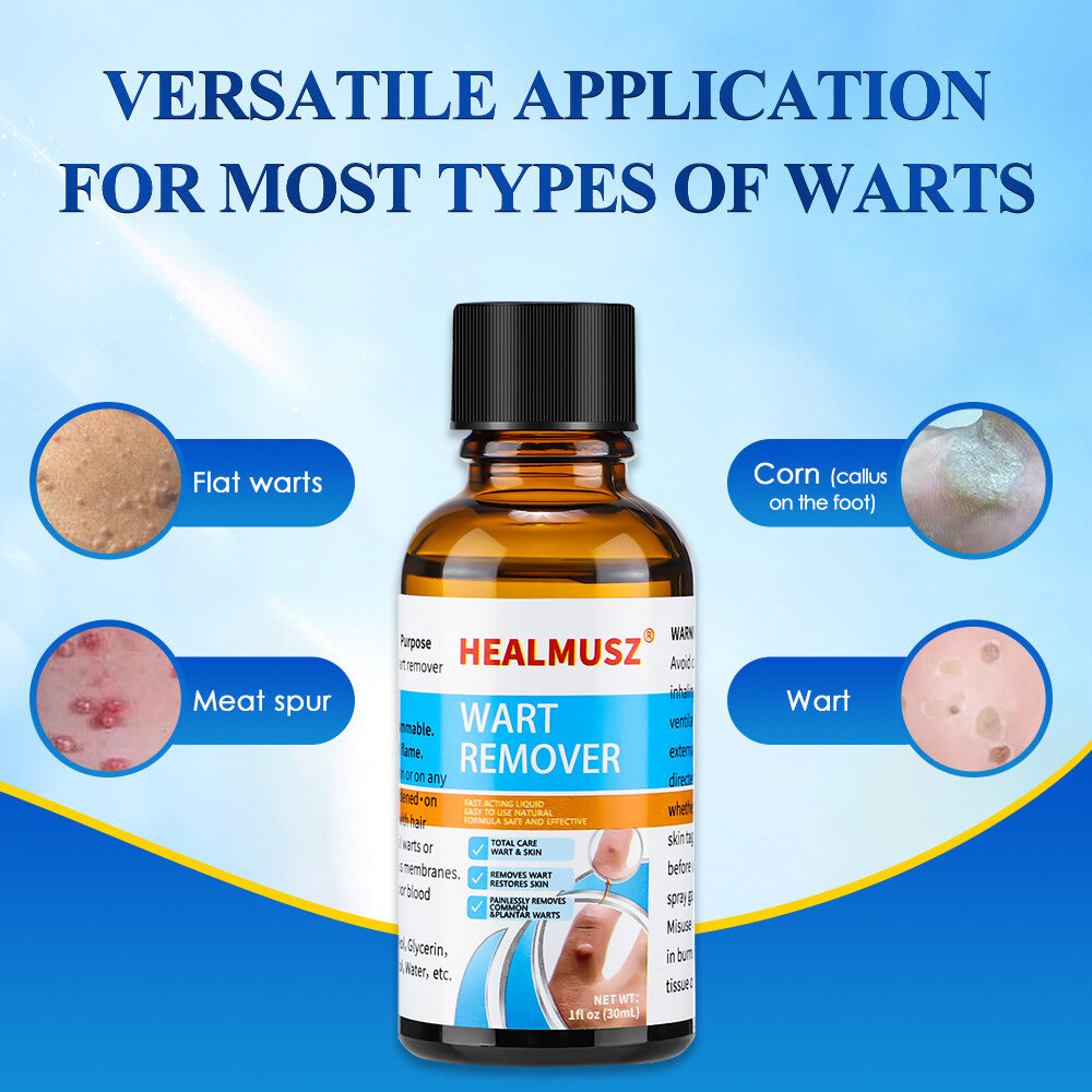 Wart Remover Liquid for Common and Plantar Warts - Natural Herbal Formula