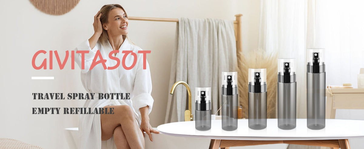 2.7oz Refillable Travel Spray Bottles Set - Portable Fine Mist Containers