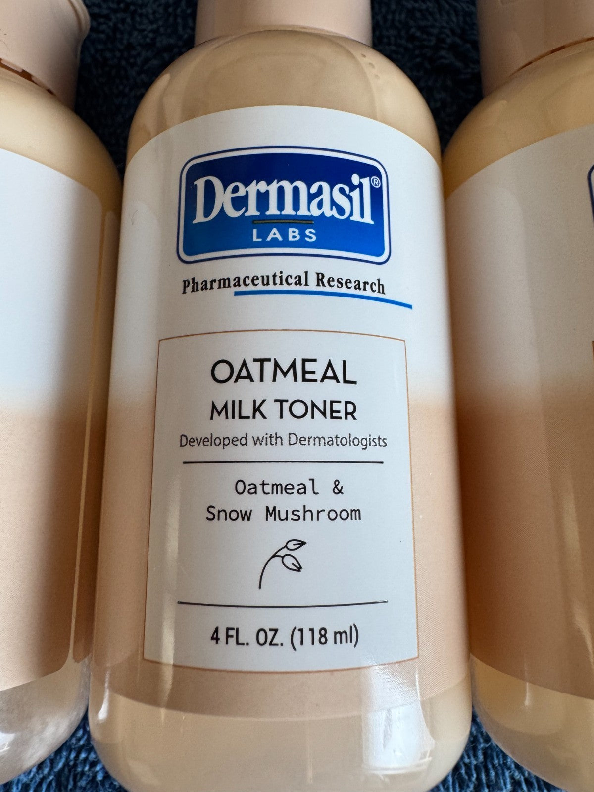 Hydrating Oatmeal & Snow Mushroom Toner - Set of 3, 4 fl oz - Dermasil